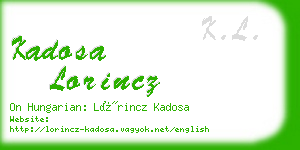 kadosa lorincz business card